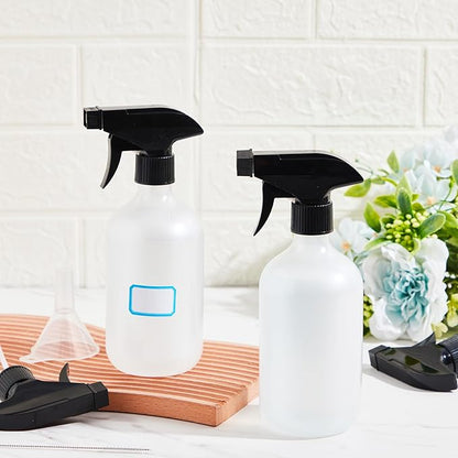 9 Pack 16oz/500ml Plastic Spray Bottle Bulk for Plant Small Spray Bottle Fine Mist Water Sprayer Upgraded Adjustable Nozzle Refillable Empty Containers for Cleaning, Hair, Cooking(Frosted)