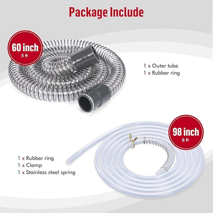 Upgrade XL Version Extension Hose Attachment Compatible with Hoover Clean Slate & Spotless Carpet Cleaner FH15000V, FH11300, FH14000, FH14000V, BH14000V, 60 Inch Carpet Cleaner Tube Replacement Parts