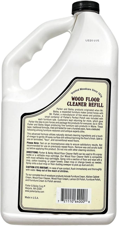Parker & Bailey Wood Floor Cleaner – Use on Hardwood, Laminated or Faux Finished Floors. Shine Restorer Protector, Surface Cleaner Supplies Home Improvement, Natural Look, Cuts Grease, 64oz