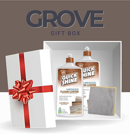 Quick Shine Hardwood Floor Luster Liquid 27 oz Bundle with Microfiber Cloth - Restores Richness & Beauty - Carnauba Protection - Hardwood Floor Polish - Long-Lasting Shine - (3 Items)