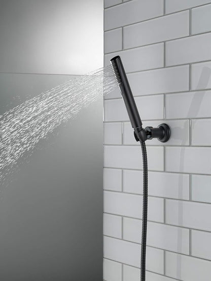 Delta Faucet Trinsic Single Spray Wall-Mount Hand Shower, Hand Held Shower with Hose, Black Handheld Shower Head, Slide Bar Hand Shower, Handheld Shower, Matte Black 55085-BL