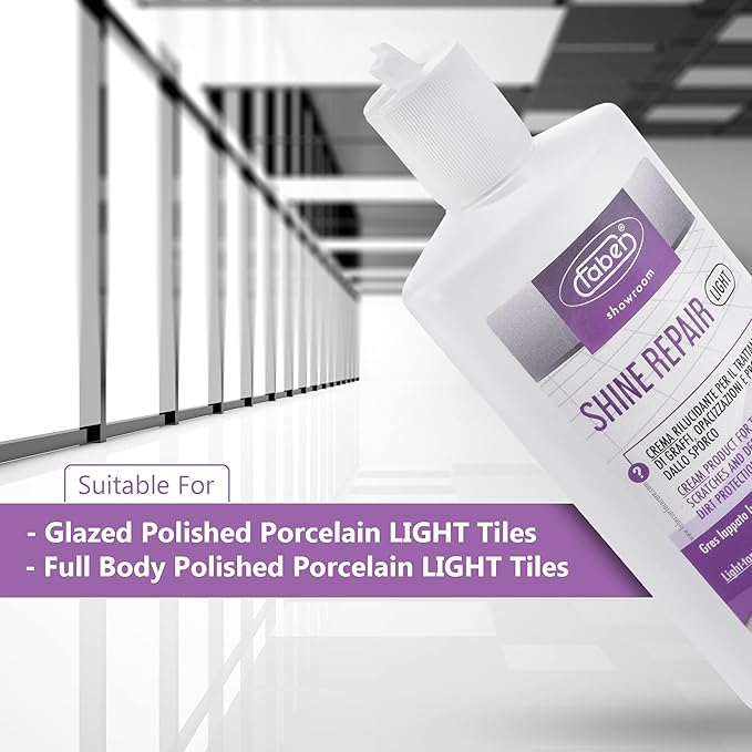FABER Floor Shine Repair - Premium Floor Polishing Cream for Scratches & Defects, Protects from Dirt - Perfect for Colored Glazed & Full Body Polished Porcelain Tiles – Professional & Home Use