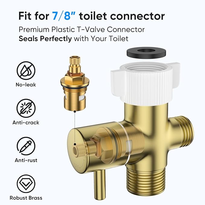Arofa Gold Handheld Bidet Sprayer for Toilet - Stainless Steel Cloth Diaper Jet Spray, Adjustable Water Pressure Control with Bidet Spray Hoses, Bidet Toilet Sprayer for Baby/Feminine Wash