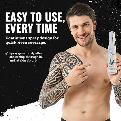 Rust Proof After-Shower Skin Conditioner 12 fl oz – Spray Lotion That Locks in Moisture with 14 Essential Oils – Lightweight Tattoo Aftercare Spray to Hydrate, Nourish & Help Maintain Vibrant Tattoos
