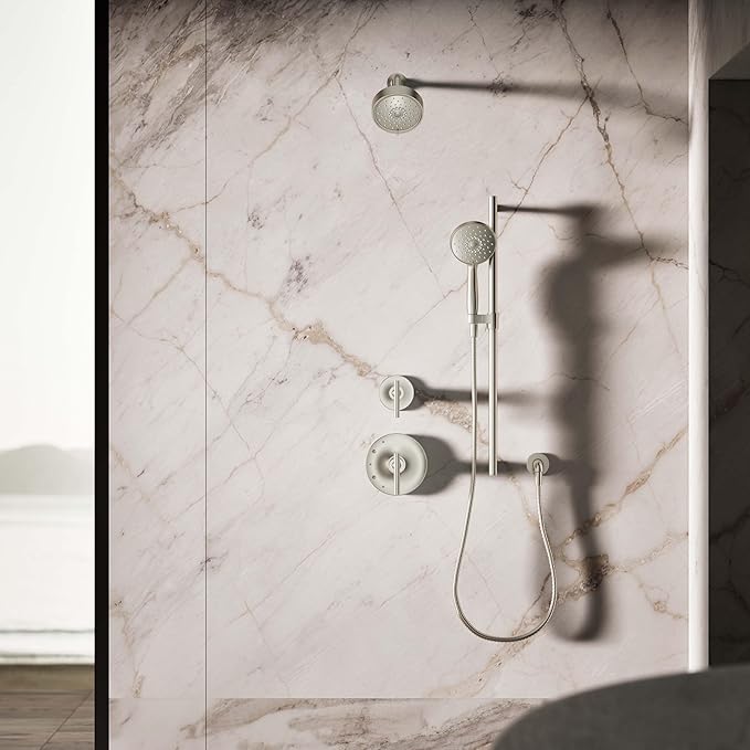KOHLER K-22165-BN Forte® 2.5 GPM Multifunction Handshower, Shower Head with Handheld High Pressure, Katalyst Air-Induction, Powerful Spray, Vibrant Brushed Nickel