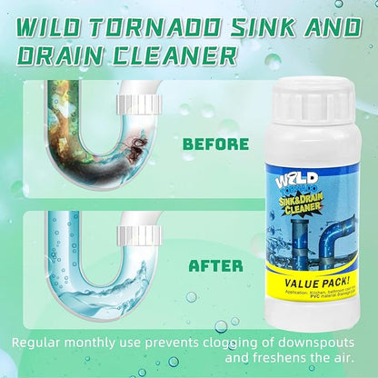 Drain Cleaner Powder, Wild Tornado Sink and Drain Cleaner Powerful Pipeline Dredging Agent, Kitchen Unblocker, Powder for Kitchen Toilet（6Pcs）