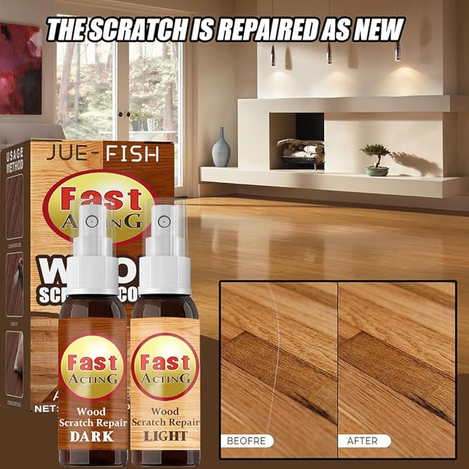 2 Pack fix it for Wood,for Furniture Repair Scratch Remover Set Fast Acting Wood Scratch Repair,for Floors,Tables, Carpenters