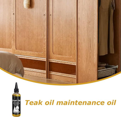 Teak Oil Wood Finish,100ml Hardwood Conditioner Preserver, Hardwood Floor Polisher Restorer, Natural Wood -Restoration Oil for Scratches, Drying, Cracking, and -Damages