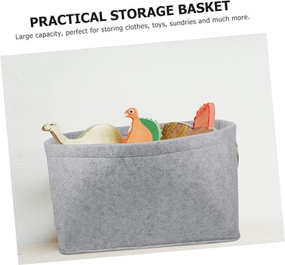 Kichvoe Felt Storage Basket Large Capacity Laundry Organizer for Bedroom Living Room and Sundry Storage Abrasion Resistant Gray Container