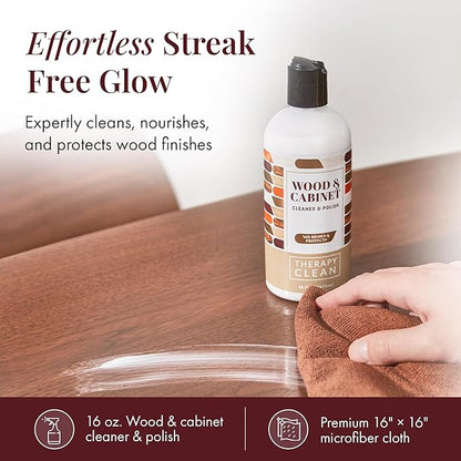 Therapy Wood Cleaner and Furniture Polish 16 oz. (2 Pack) - Wood Cabinet and Table Cleaner - Conditioner - Almond Scent