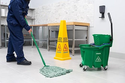 Carlisle FoodService Products Omnifit Mop Bucket with Side Press Wringer and Soiled Water Insert for Floor Cleaning, Kitchens, Restaurants, And Janitorial Use, Polypropylene (Pp), 35 Quarts, Green