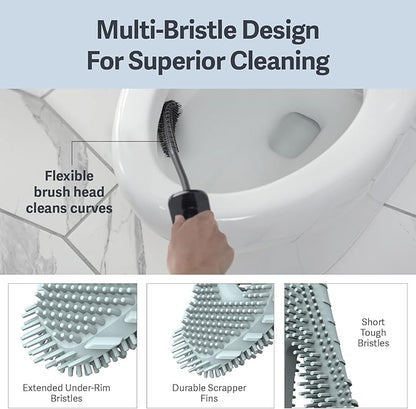 Casabella Hygienic Toilet Bowl Brush with Caddy, Black