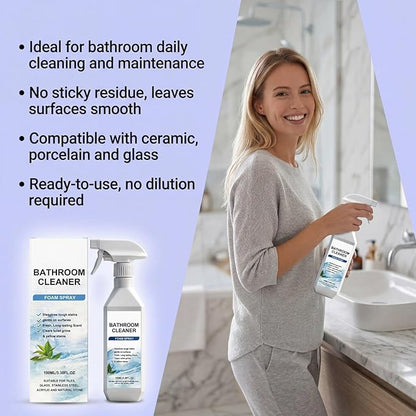 Scale Remover Bathroom Cleaner Foam Spray, Bathroom Descaler Foam Cleaner, Bathrooms and Shower Foamer Aerosol for Tiles, Glass, Stainless (300ml)