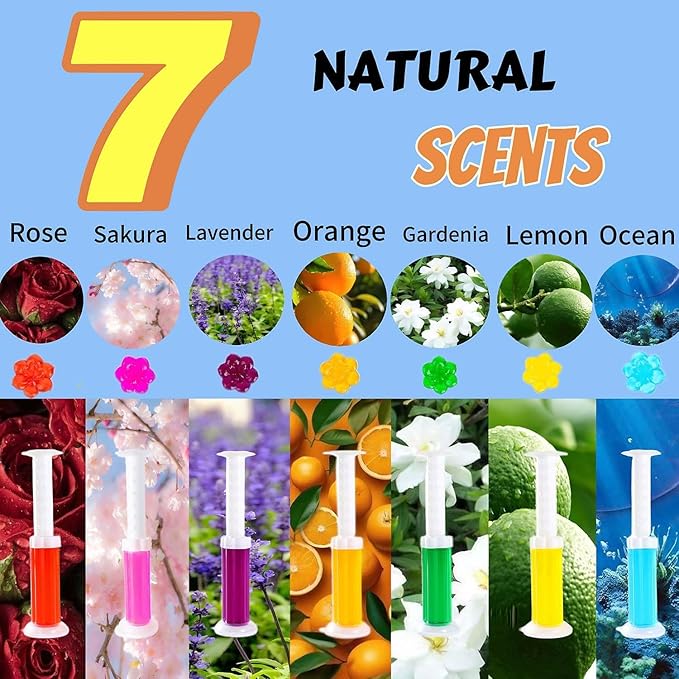 Toilet Gel Stamp, 98 Count 7 Kinds of Scent Toilet Bowl Cleaners, Fresh Gel Toilet Bowl Cleaning Stamps With Clean and Prevent Limescale