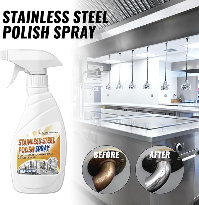 2PCS Kitchen Heavy Duty Cleaner Spray, Stainless Steel Cleaner, Kitchen Cookware Oil Stains, Black Dirt On the Bottom of Pots, Heavy Oil Cleaner, Duty Cleaner Spray