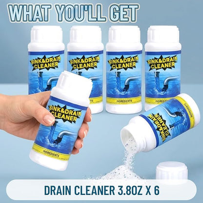 Drain Cleaner Shower Sink Cleaner New - Powerful Pipeline Dredging Agent, Kitchen Unblocker, Sink and Drain Cleaner for Kitchen Toilet（6PCS）