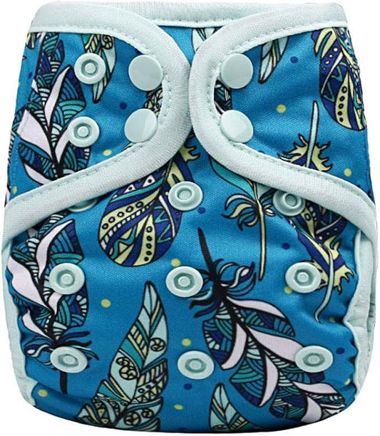 OsoCozy Newborn Reusable Cloth Diaper Covers - Adjustable Snap Fit & Double Leg Gussets for Baby Boys & Girls from 6-12 Pounds. Use with Prefold, Flat or Fitted Cloth Diapers or Snap-in Inserts