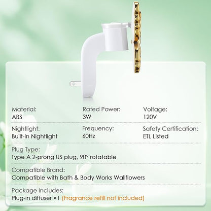 Hohean Wall Fragrance Plug in Compatible with Bath and Body Works WallFlower, Scent Diffuser with Night Light, ETL Certified, Long Lasting Scented Warmer Diffuser Home Office (Red Butterfly)