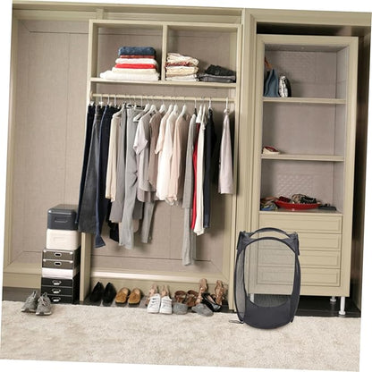 Healifty Clothing Laundry Basket Folding Organizer Storage Basket Portable for Clothes Sundries Black