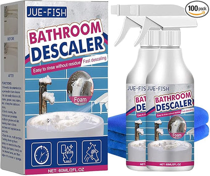 Lanenow Jue-Fish Bathroom Descaler Foam Cleaner - Stubborn Stains Remover, Fresh Scent, All Purpose Bubble Spray (2pcs)