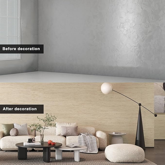 3D Wall Panels Peel and Stick – 15.7"x110" PVC Faux Travertine Texture, Self Adhesive Waterproof Wall Covering, DIY Accent Wall, Sofa Background Backsplash & Modern Home Decor, Covers 12 sq.ft
