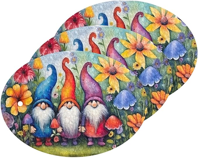 Flower Gnome Kitchen Scrub Sponges, Pop-up Kitchen Cleaning Sponges Reusable Dish Washing Sponges for Bathroom Household Cleaning 3 Pack - Non Scratch Scrubber
