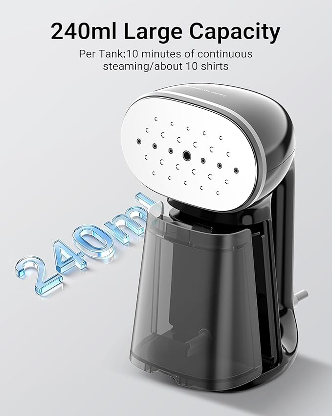 Bear Steamer for Clothes, 1500W Powerful Handheld Garment Steamer with 240ml Tank, 25s Fast Heat-Up Fabric Wrinkle Remover, Portable Travel Steam Iron for Home, Office & Travel (120V)