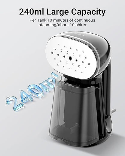 Bear Steamer for Clothes, 1500W Powerful Handheld Garment Steamer with 240ml Tank, 25s Fast Heat-Up Fabric Wrinkle Remover, Portable Travel Steam Iron for Home, Office & Travel (120V)