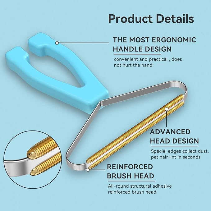 Carpet Rake - 60" Long Handle Pet Hair Removal with Metal Fabric Edge Design,Carpet Broom,Carpet Rake for Carpets, Rugs,Mats,Couch,Stairs(3 pcs)