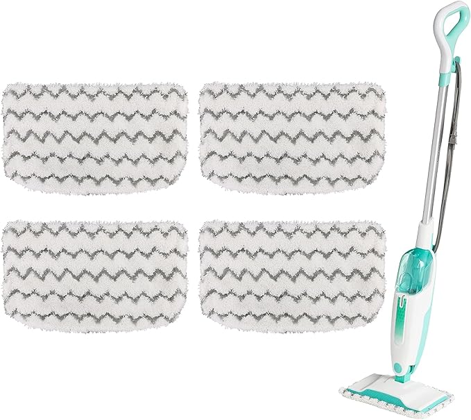 4 Pack Thickened Shark Steam Mop Replacement Pads, Durable Microfiber Mop Pads Compatible with Shark S1000/S1000A/S1000C/S1000WM/S1001C, Washable Pads for Pet Owners and Families with Kids