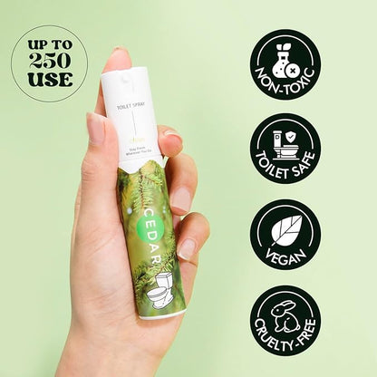 Travel Size Toilet Spray, Bathroom Odor Eliminator, 3 Pack, 1 fl oz Each, Up to 150 Uses, For Home and Travel, Essential Oils Freshener Spray, Sea Salt & Mint, Bergamot, Coconut