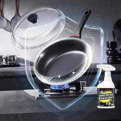 Stainless Steel Black Scale Oil Cleaner - Stainless Steel Pot and Pan and Sink Cleaner, Powerful Grease Remover, MultiPurpose Cleaner Spray for Cleaning Stoves, Pots, Pans, Hoods (1, 2 set)