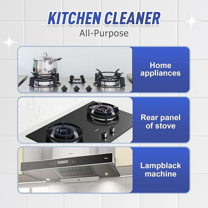 Kitchen Spray Cleaner and Degreaser,All Purpose Cleaner,Grease Remover, Oil-Dissolving Care and Cleaning Agent for Stove,Oven,Dishwasher,Appliances,3.38 Oz (2pcs)