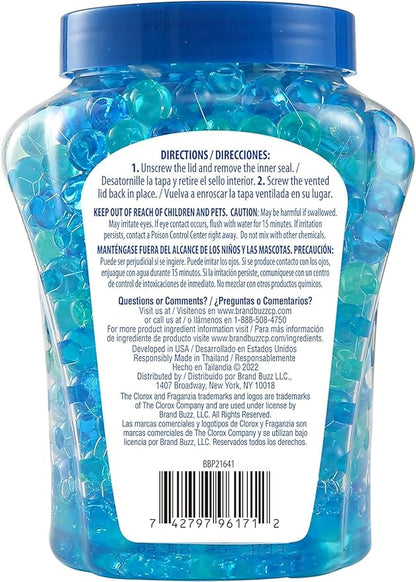 Clorox Fraganzia Crystal Beads Air Freshener, Long Lasting Room Deodorizer and Odor Eliminator Gel Beads to Freshen Home, Car, or Office, Fresh Ocean Breeze Scent, 12 Fl Oz - 12 Pack