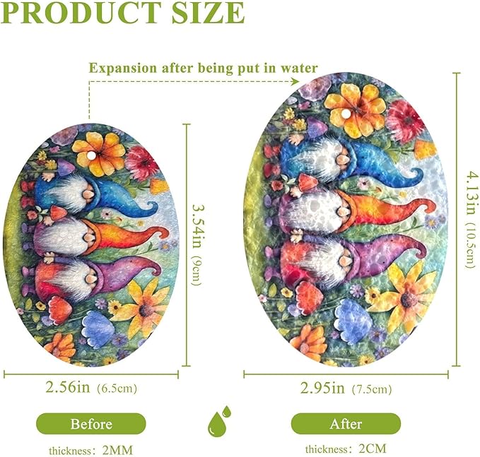Flower Gnome Kitchen Scrub Sponges, Pop-up Kitchen Cleaning Sponges Reusable Dish Washing Sponges for Bathroom Household Cleaning 3 Pack - Non Scratch Scrubber