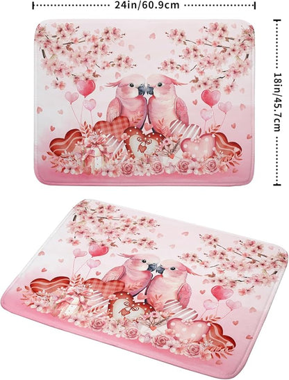 Red Bird Dish Drying Mat Large Absorbent Microfiber Dish Drying Pad for Lover Holiday Decor