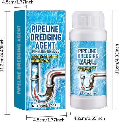 Pipeline Dredging Agent, Drain Clog Remover Agent, Powerful Pipe Dredging Agent,Kitchen Unblocker,Powerful Sink and Drain Cleaner Powder,Fast Foaming Cleaning Tool for Kitchen Toilet Pipeline