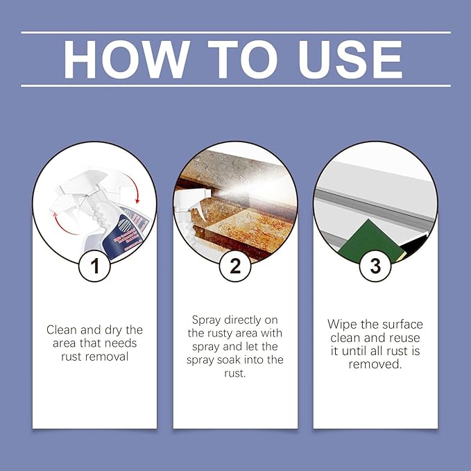 Industrial Rust Remover, Concentrated Metal Cleaner, 120ml Dissolver Spray with Fast Action, Repair Solution with Deep Penetration, Metal Spray for Garage Workshop Automotive