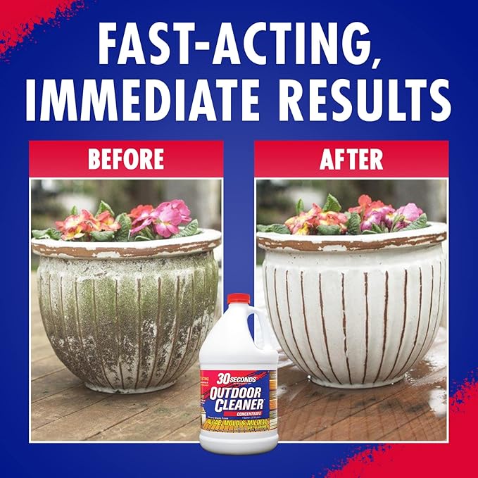 30 SECONDS Outdoor Mold & Mildew Stain Remover | Concentrate | 128 fl. oz. & Outdoor Cleaner 1 Gallon Pump Sprayer Bundle
