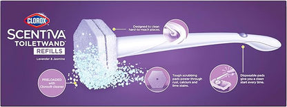 CLOROX Scentiva ToiletWand Toilet Cleaner Refills, Toilet brush, Lavender and Jasmine, 10 Count