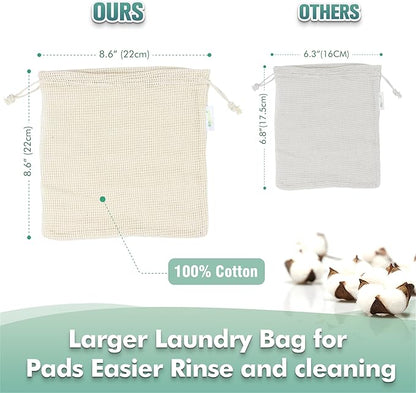 wegreeco 40 Pack Reusable Makeup Remover Pads, Washable Reusable Cotton Rounds Pads for Face, Makeup Remover Cloths for All Skin - (Velour, 3 Color)
