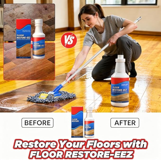 Floor Revitalizer Easy For Wood Floors Hardwood Floor Restorer Floor RevitalizerEez Cleaner High Solid Polish for Shine Renewal Scratch Repair Protective Finish Quick Dry (3pcs)