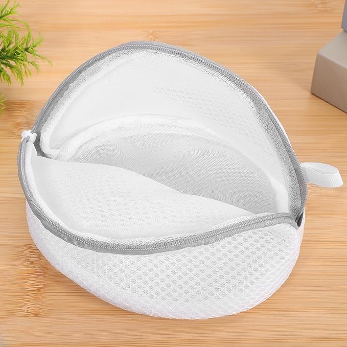 Zippered Mesh Laundry Bag for Delicates Lingerie Underwear Washer Protector 6.69X5.90X5.90 Inches Reusable Laundry Net Bag 2-Pack