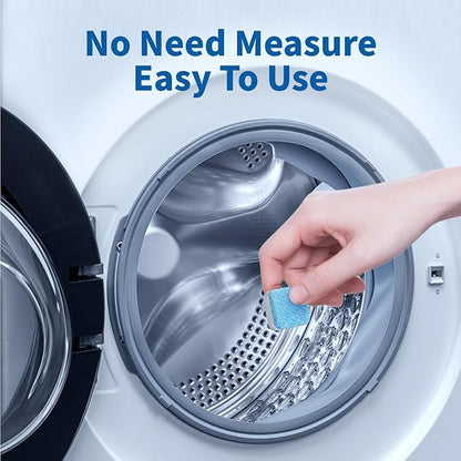 Soulink Washing Machine Cleaner with Odor Blasters, 12 Count - Deep Cleaning Tablets For HE Front Loader & Top Load Washer