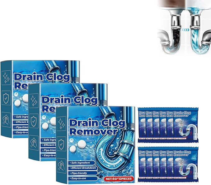Strong Drain Effervescent Tablet, Sink Smell Effervescent Tablets, Disposal Cleaner Tablets Eliminator Quickly Eliminates Odors, Sink Drain Cleaner for Sewer, Toilet and Septic Tank (36pcs)