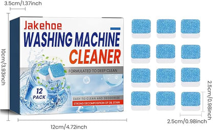Washing Machine Cleaner Tablets, 12 Pack, Deep Clean and Deodorize, Oil Stain Removal