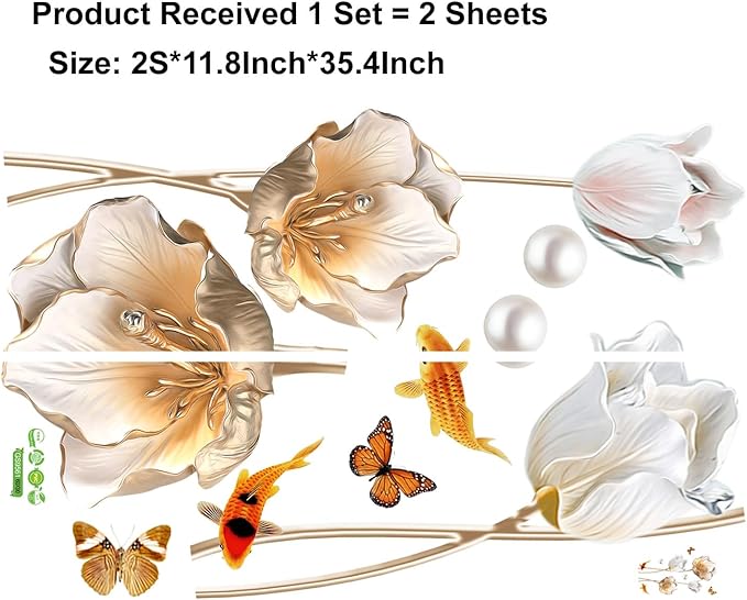 3D Wall Stickers DIY Flower Wall Decal Removable Waterproof Wall Art Decor for Bedroom Living Room Offices Home Decoration (Tulip)