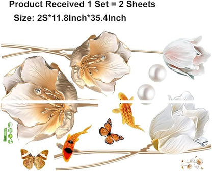 3D Wall Stickers DIY Flower Wall Decal Removable Waterproof Wall Art Decor for Bedroom Living Room Offices Home Decoration (Tulip)