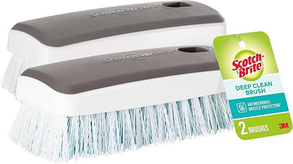 Scotch-Brite Deep Clean Brush, for Tile Floors and Walls, Shower Doors, Tubs, and More (Pack of 2)