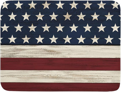 4th of July Patriotic Independence Dish Drying Mat For Kitchen CounterRustic Stripes America Flag Stars Microfiber Absorbent Drying Mats Reversible Kitchen Countertop Drainer Pad 18x24 Inch